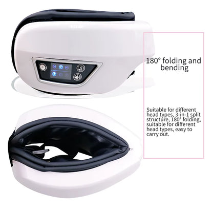 Masajeador de ojos inteligente 6D con vibración: instrumento de cuidado ocular con compresión de bolsa de aire, música por Bluetooth, máscara de masaje ocular para dormir, relajación de los ojos y alivio de la fatiga.