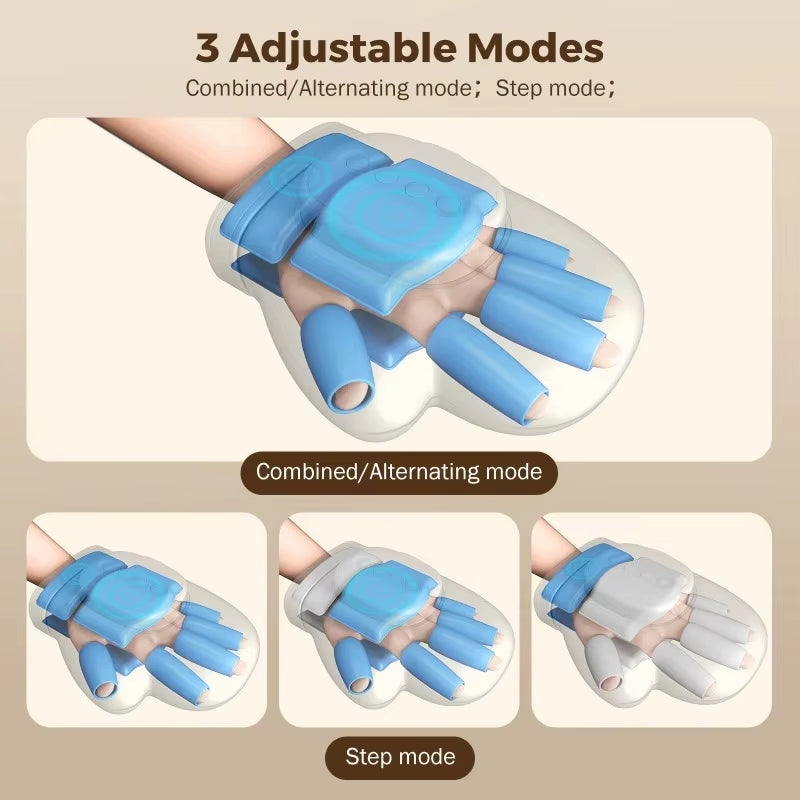 Masajeador de manos con compresión de bolsa de aire: máquina de masaje para dedos, muñeca y palma con vibración, guante para relajar los músculos de la mano.